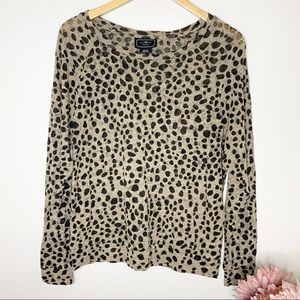 BY MALENE BIRGER Animal Print Bateau Neckline Top